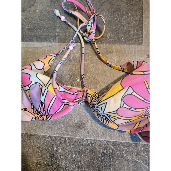 Victoria's Secret 34b bikini top floral purple orange pink womens - Picture 2 of 6